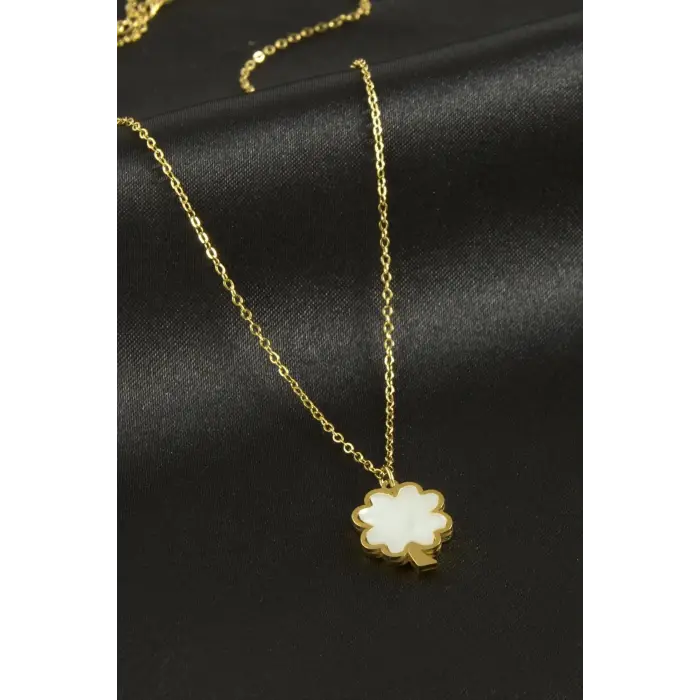 Yonca Sedef Lüks Çelik Kolye