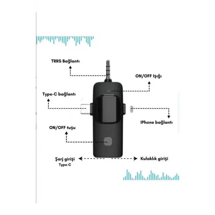 Yüksek Kalite Profesyonel 3 In 1 Kablosuz Taşınabilir Yaka Mikrofonu Tüylü