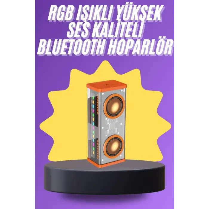 Yüksek Ses Kaliteli Kablosuz 5.0 Bluetooth Hoparlör RGB Işıklı