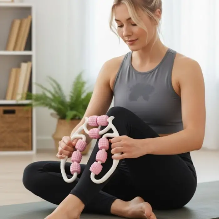 Yumurcak Shop® 9 Tekerlekli Lenfatik Masaj Roller – Selülit Giderici, Cilt Sıkılaştırıcı, Bacak Kol Sırt Masaj Aleti