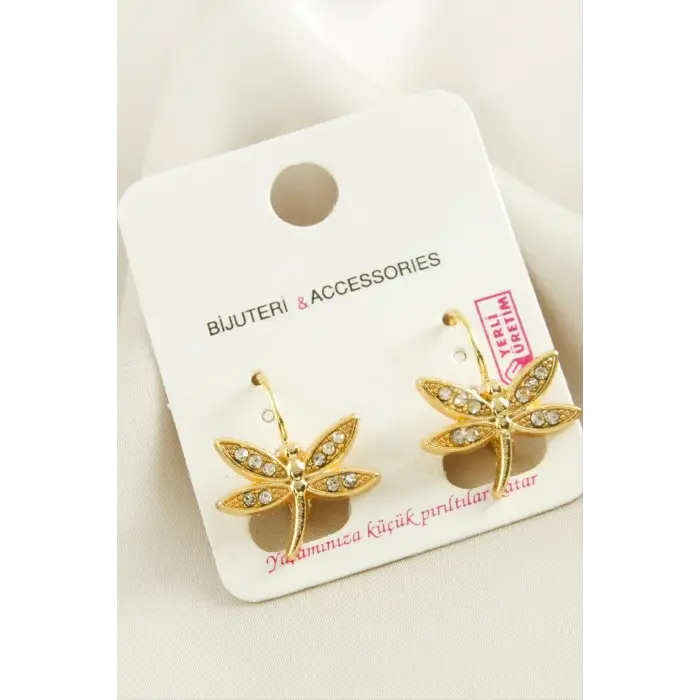 Yusufçuk Taşlı Klipsi Küpe