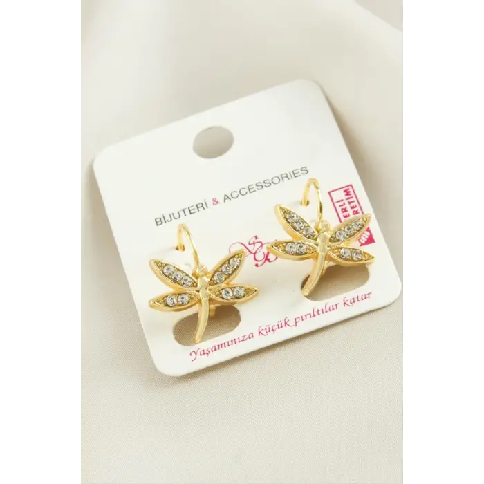 Yusufçuk Taşlı Klipsi Küpe