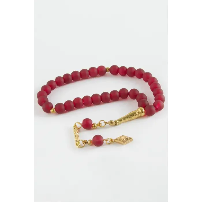 Yuvarlak Cam Taş Tesbih 8 mm