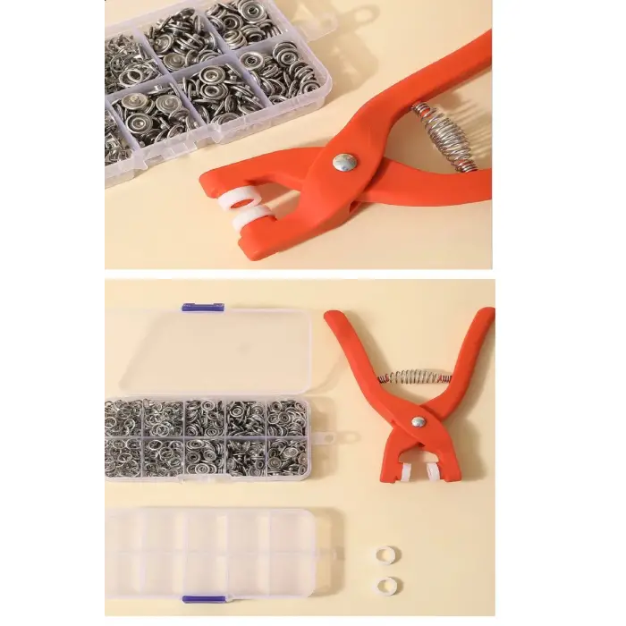 Yuvarlak Halkalı Kuş Gözü Pensesi 9.5 Mm - Saklama Kutulu Bebek Elbise Çıtçıt Montaj Seti (336336)