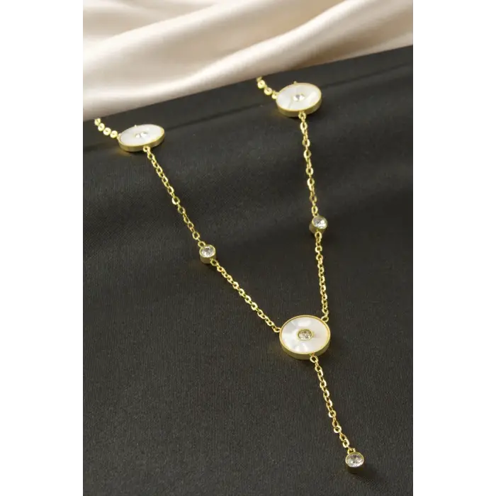 Yuvarlak Sedef Çelik Kolye