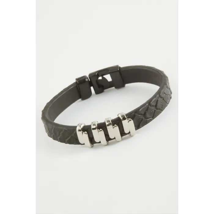 Zikzak Kaliteli Suni Deri Bileklik