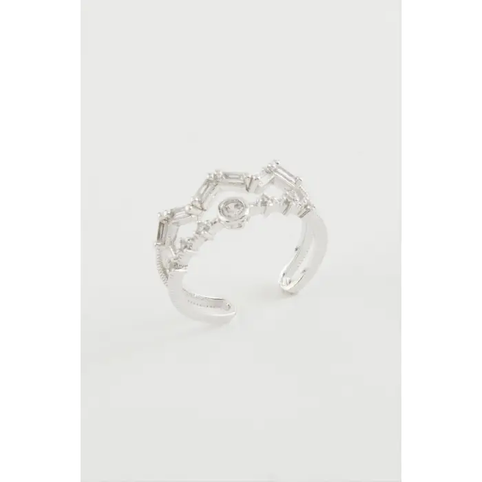 Zikzak Zirkon Taşlı Yüzük