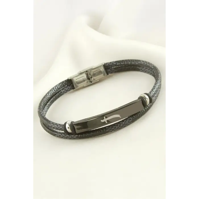 Zülfikar Deri Çelik Bileklik