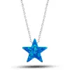 ​925 Ayar Gümüş Opal Mavi Taşlı Yıldız Kadın Kolye (T7725) (336336)