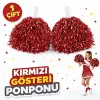 1 Çift Kırmızı Okul Gösteri Ponponları - Ekstra Dolgun