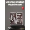 12 Parça Paslanmaz Çelik Kompakt ve Taşınabilir Manikür Makası Tırnak Makası