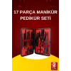17 Parça El Ayak Bakım Seti Tırnak Temizleme Manikür Pedikür Cımbız Törpü Tırnak Makası