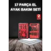 17 Parça Manikür Seti Taşınabilir Özel Çantalı El Ve Ayak Bakımı Tırnak Batığı Temizleme