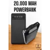 20.000 Mah Led Işıklı LCD Ekran USB Girişli Type-C Lightning Powerbank