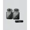 2’li Kablosuz Yaka Mikrofonu Type-C ve Lightning Uyumlu Profesyonel Set