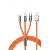 3 İn 1 Süper Hızlı Şarj Kablosu Android ve İOS Uyumlu Silikon Şarj Kablosu