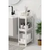 3 Katlı Banyo Raf Ünitesi (PEGGY) Beyaz Banyo Düzenleyici Şampuanlık Havluluk Dolap(BEYAZ)