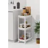 3 Katlı Banyo Raf Ünitesi (PEGGY) Beyaz Banyo Düzenleyici Şampuanlık Havluluk Dolap(BEYAZ)