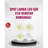 3 Lü Pilli Kablosuz Led Spot Lamba Seti Kumandalı Kolay Montaj Aydınlatma