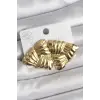 316 Çelik Gold Renk İşlemeli Üçgen Model Kadın Küpe