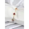 316L Çelik Gold Renk Bordo Baby Boy Yonca Kadın Bileklik