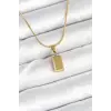 316L Çelik Gold Renk Mini Külçe Altın Model Kolye