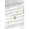 316L Çelik Gold Renk Mini Külçe Altın Model Kolye