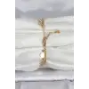 316L Çelik Gold Renk Pullu Model Kadın Bileklik