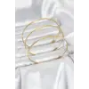 316L Çelik Gold Renk Simli Model Ajda 65 mm Kadın Bileklik