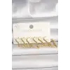 316L Çelik Gold Renk Yıldız Model Kadın Küpe Seti