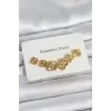 316L Çelik Gold Renk Yonca Küpe Seti