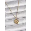 316L Çelik Gold Renk Zincir Gold Altın Model Kadın Kolye