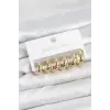 316L Çelik Gold Renk Zirkon Taşlı Kutup Yıldızı Model Halka Küpe Seti