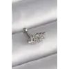 316L Çelik Gümüş Renk Zirkon Taşlı Dal Tragus Piercing