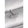 316L Çelik Gümüş Renk Zirkon Taşlı Yonca Tragus Piercing