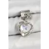 316L Çelik Sallantılı Zirkon Taşlı Kalp Model Gümüş Renk Nomination Charm