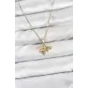 316L Çelik Zincir Gold Renk Sinek Model Zirkon Taşlı Kadın Kolye