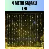 4 Metre Yılbaşı Şelale Led Perde Işık Ev Bahçe Dekor