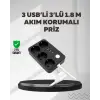 4.1A Hızlı Şarjlı Akım Korumalı 4 Priz ve 3 USB Çıkışlı Priz