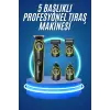 5 Başlıklı Şarjlı Tıraş Makinesi Kablosuz Saç Sakal Burun Tıraşına Uygun