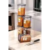 6 Adet Etiketli Square Kare Erzak Saklama Kabı Seti 1200 ml - Sert Kapak 1.2 Litre Etiket Hediyeli
