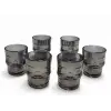 6lı Kurukafa Siyah Cam Shot Bardağı Seti