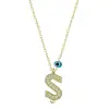 925 Ayar Gümüş Nazar Gold Ş Harfi Kadın Gümüş Kolye (T6796) (336336)