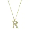 925 Ayar Gümüş R Harfi Kadın Gümüş Kolye (T6625) (336336)