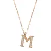 925 Ayar Gümüş Rose M Harfi Kadın Gümüş Kolye (T6737) (336336)