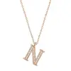 925 Ayar Gümüş Rose N Harfi Kadın Gümüş Kolye (T6738) (336336)