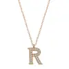925 Ayar Gümüş Rose R Harfi Kadın Gümüş Kolye (T6742) (336336)