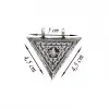925 Ayar Gümüş Üçgen İçi Açılabilen Tuğra Muskalık Gümüş Kolye (T6057) (336336)