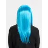 Açık Mavi Renk Uzun Düz Parti Peruğu