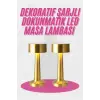 Altın Rengi Masa ve Gece Lambası Dokunmatik Şarjlı Masa Lambası